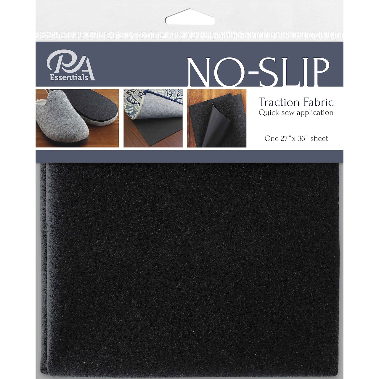 PA Essentials Black No Slip Fabric Sheet, 27&#x27;&#x27; x 36&#x27;&#x27;